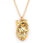 SilverGold Real Heart Shape Necklace 4